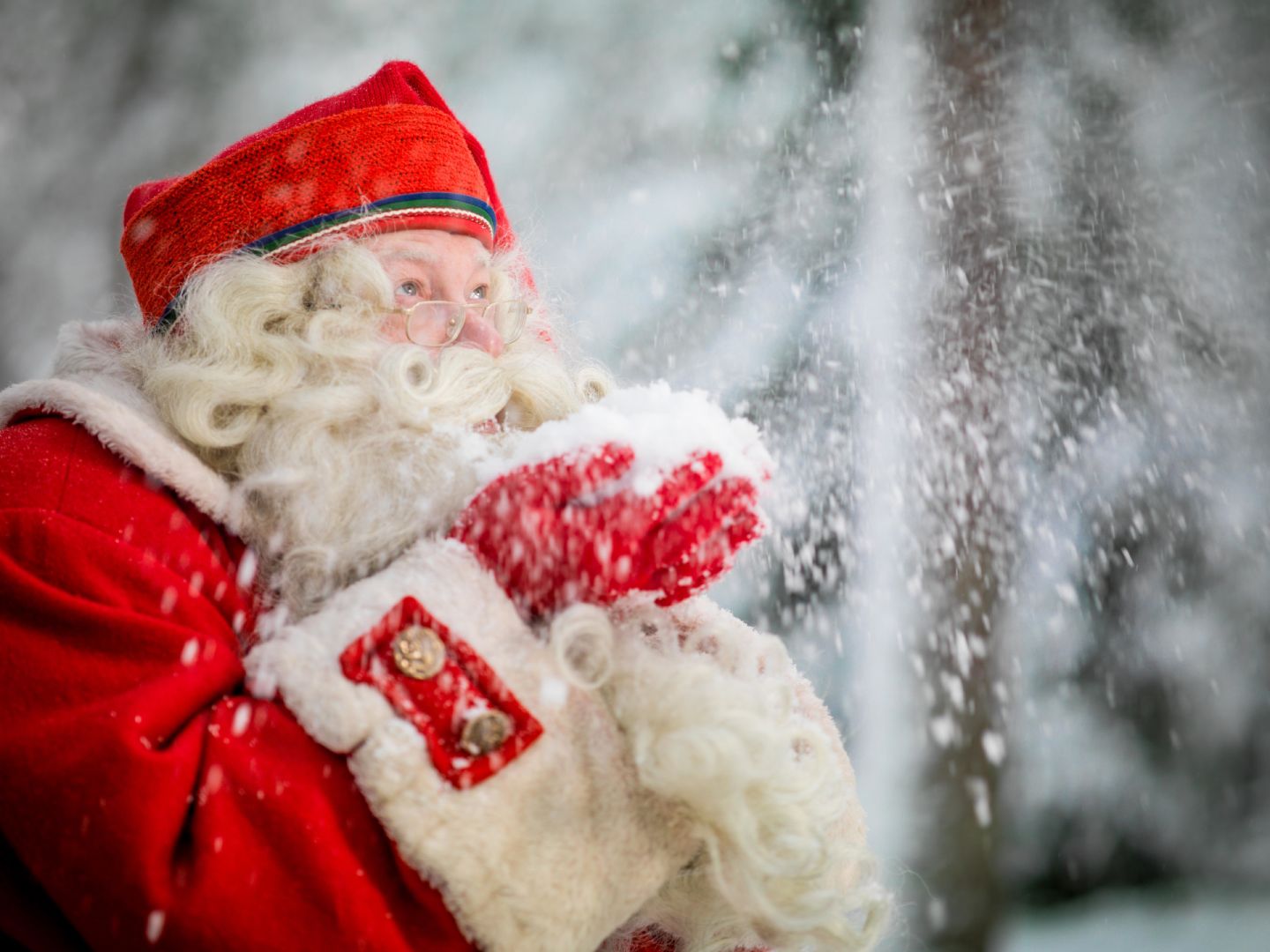 Santa Claus in Lapland in winter
