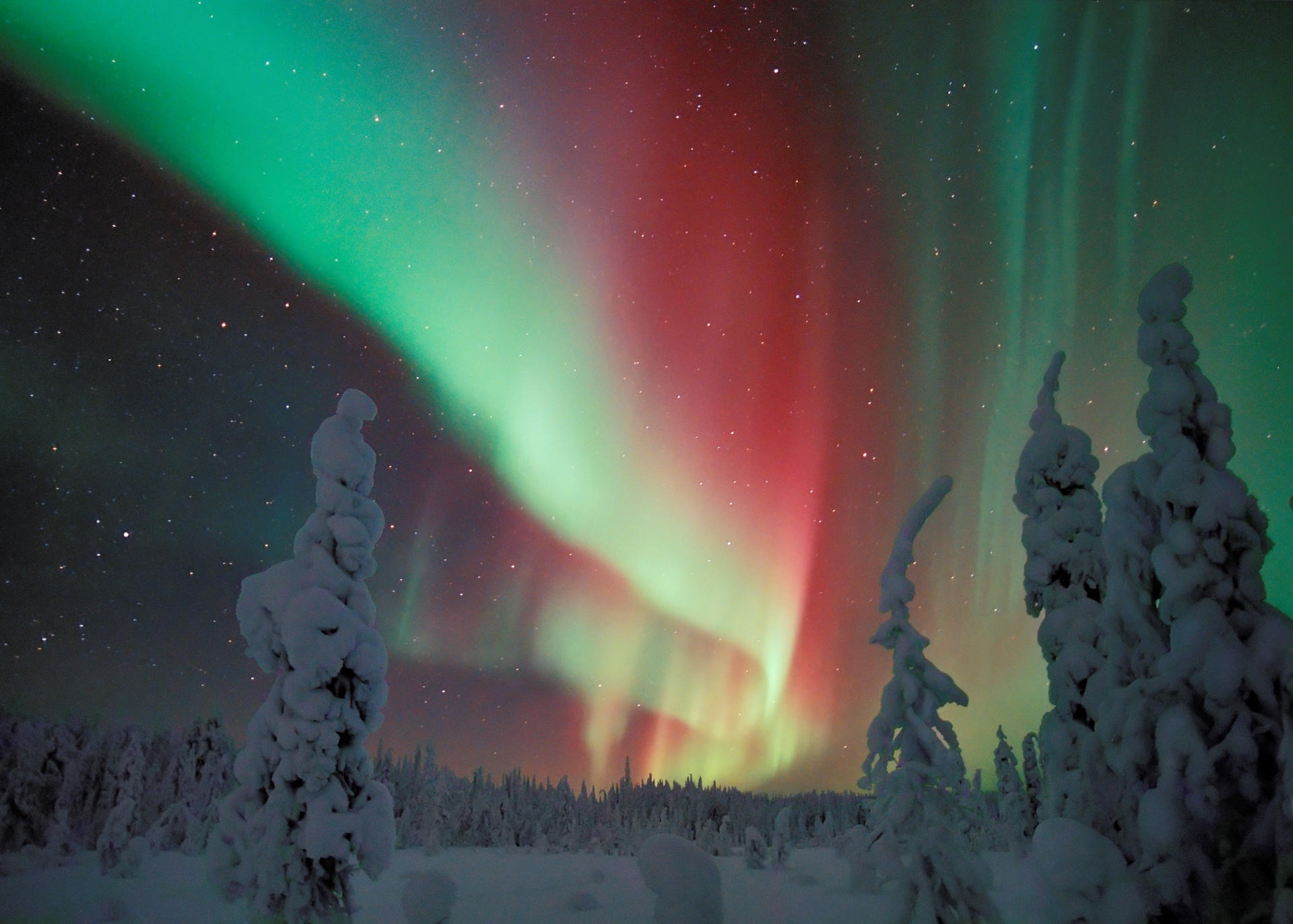 Lapland In Winter Most Wonderful Season Visit Finnish Lapland   F24dc4da Lapland Winter Northern Lights Red Jorma Luhta Visit Finland 